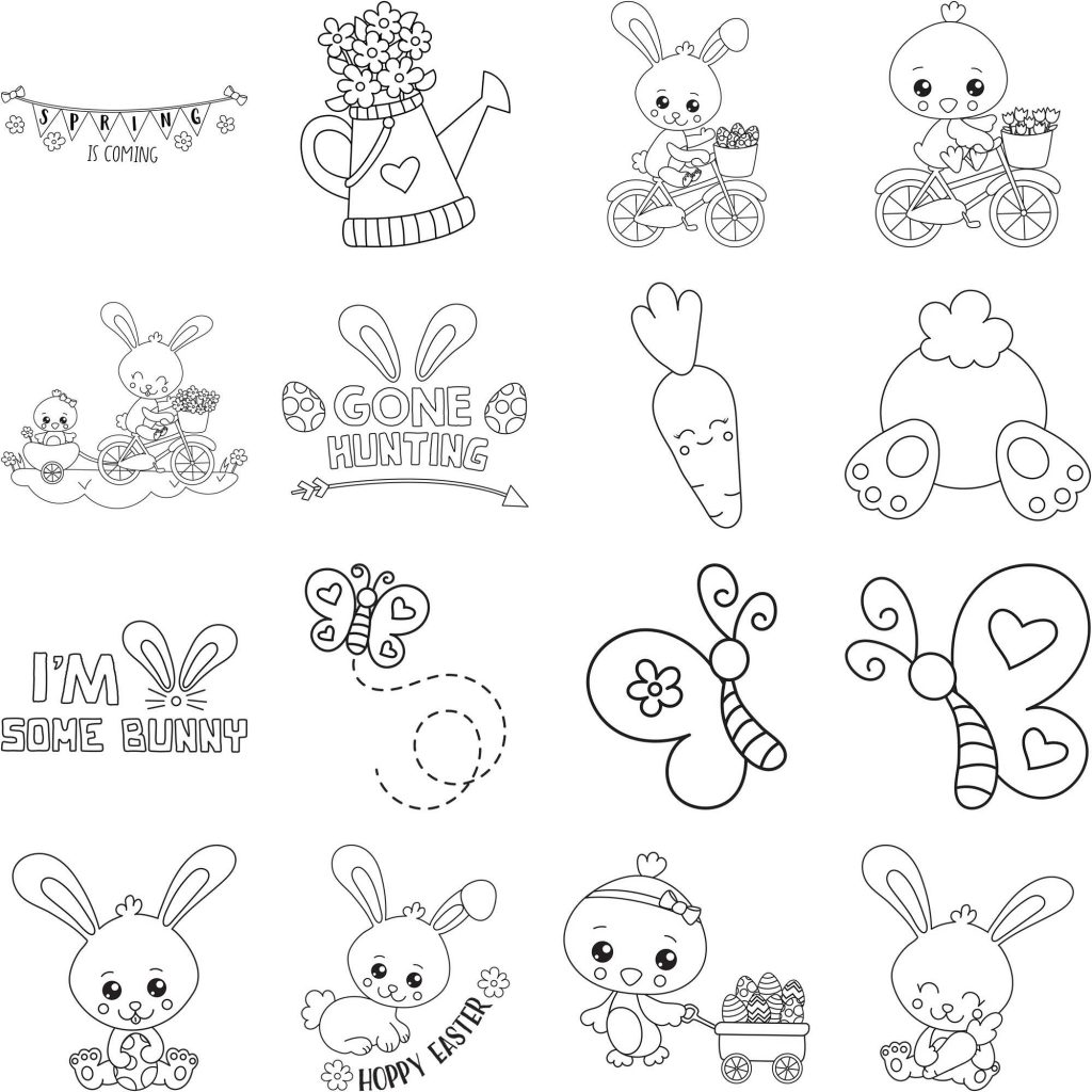 图片[3]-儿童手绘黑白线稿描边涂色简笔画PNG免扣素材5164款高清可打印-五车芝士