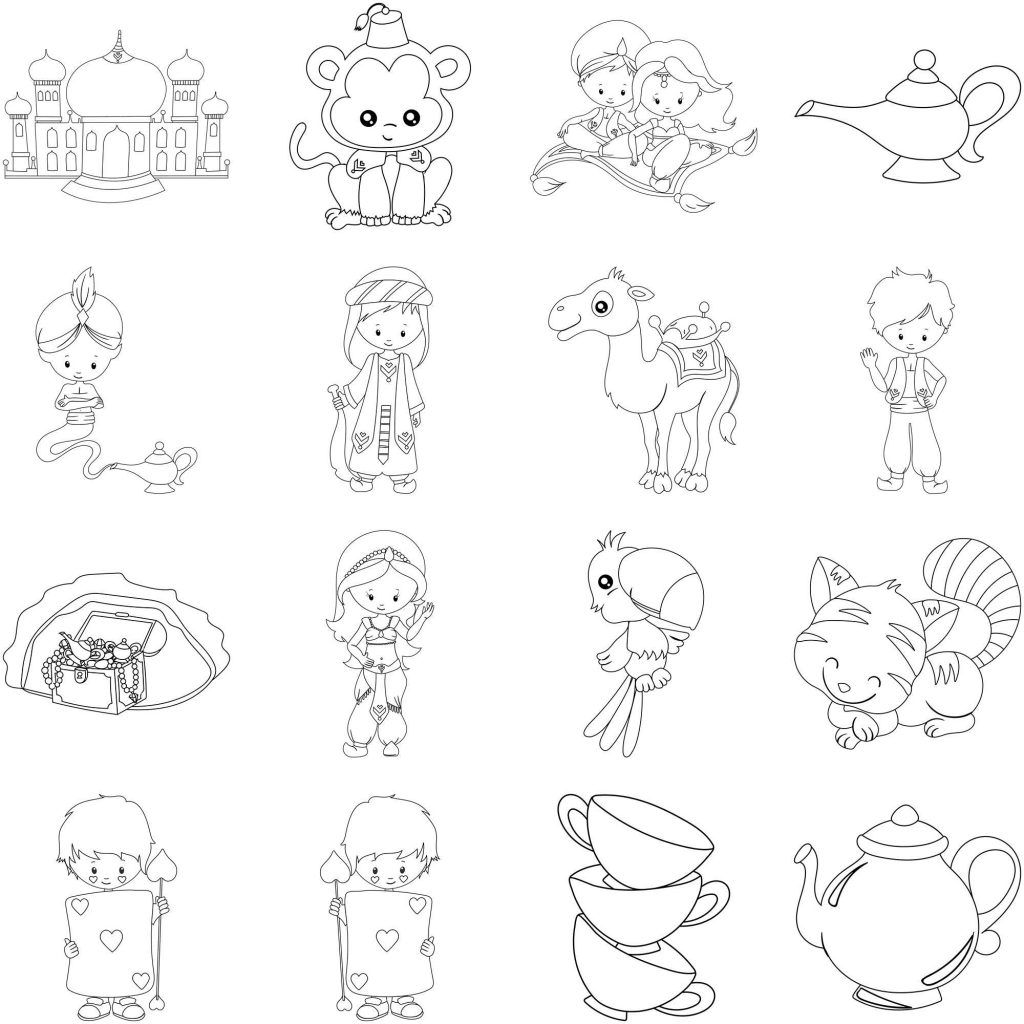 图片[2]-儿童手绘黑白线稿描边涂色简笔画PNG免扣素材5164款高清可打印-五车芝士